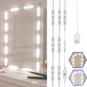 1 set usb powered 5v dimmable led module lights 42led touch sensing switch cold white strip lights light up your room bright makeup table and bathroom mirror make makeup more relaxed and beautiful details 0