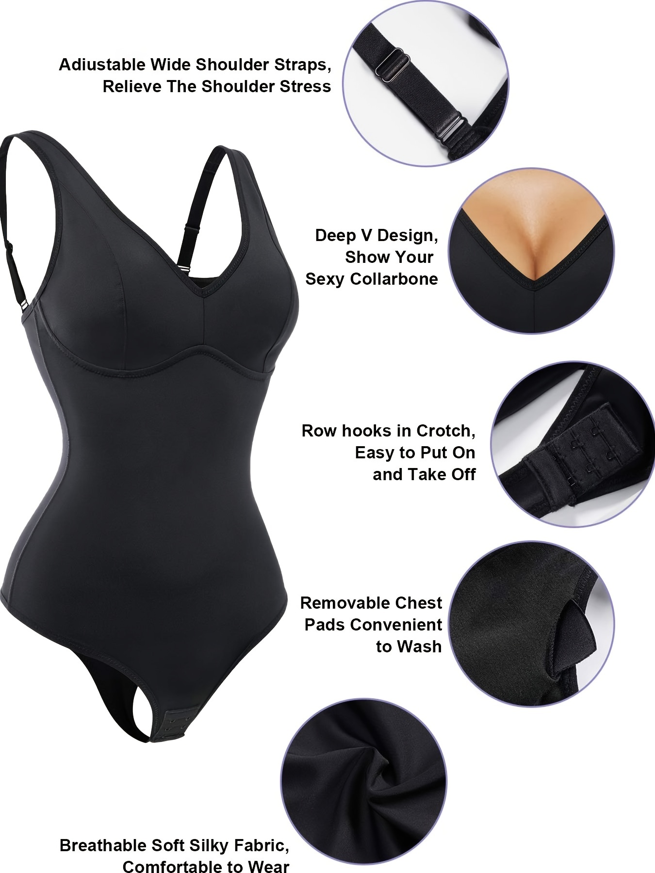 High Cut Curve Emphasized Bodysuit Slim Fit Seamless Black - Temu