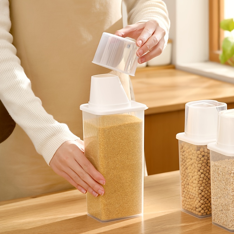 1pc Plastic Rice Bucket, Large Capacity Household Flour Storage Tank, Grain  Storage Tank, Storage Grain Rice Box Sealed Tank
