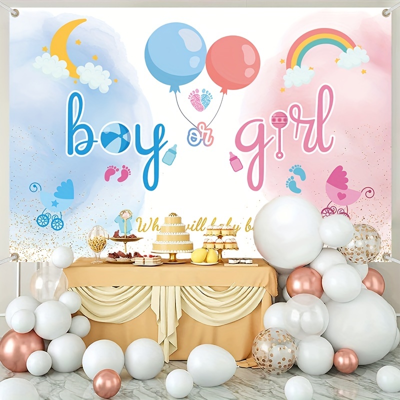 Boy or Girl Gender Reveal Banner, Baby Shower Party Supplies