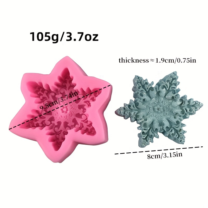 Ludlz Silicone Snowflake Mold,Snowflakes Silicone Cake Soap Mould Handmade Molds Snowflake Epoxy Silicone Mold Chocolate Candy Mold DIY Baking Tool 