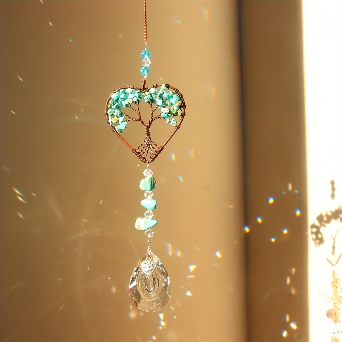 Attrape-soleil en cristal, pendentif prisme en diamant, réplique  arc-en-ciel, chasseur, conflicdrop, décoration de