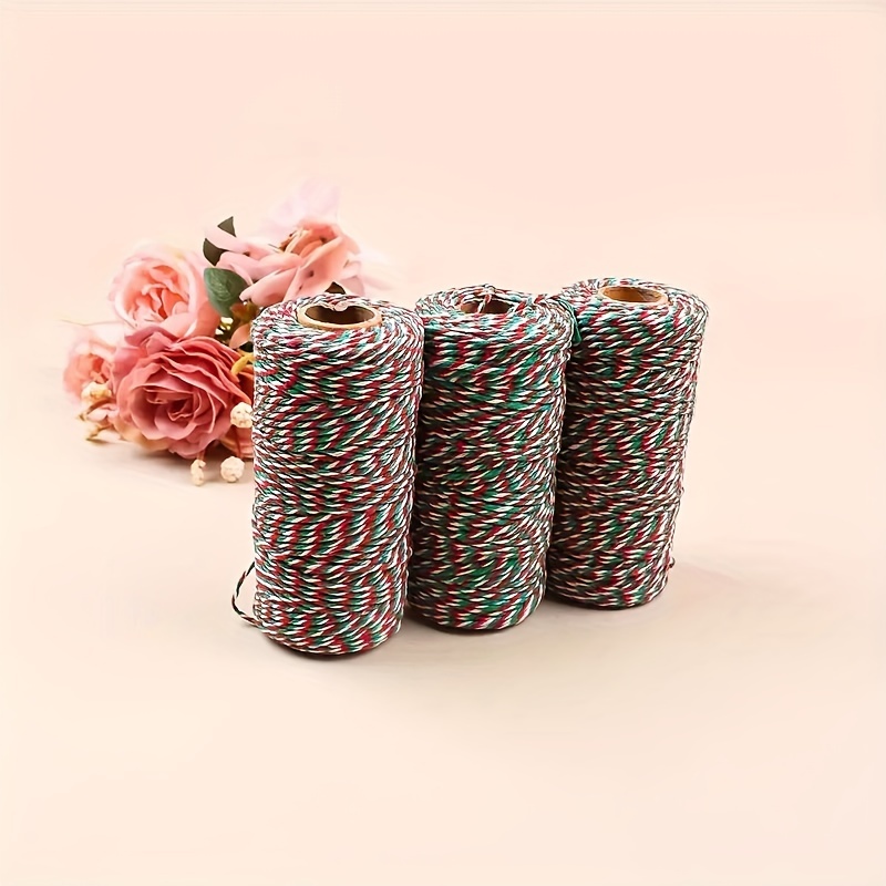 Twine Cotton String Rope Cord for Christmas Gift Wrapping, Arts Crafts, Total 656 Feet (2pcs), Women's, Size: One size, Red