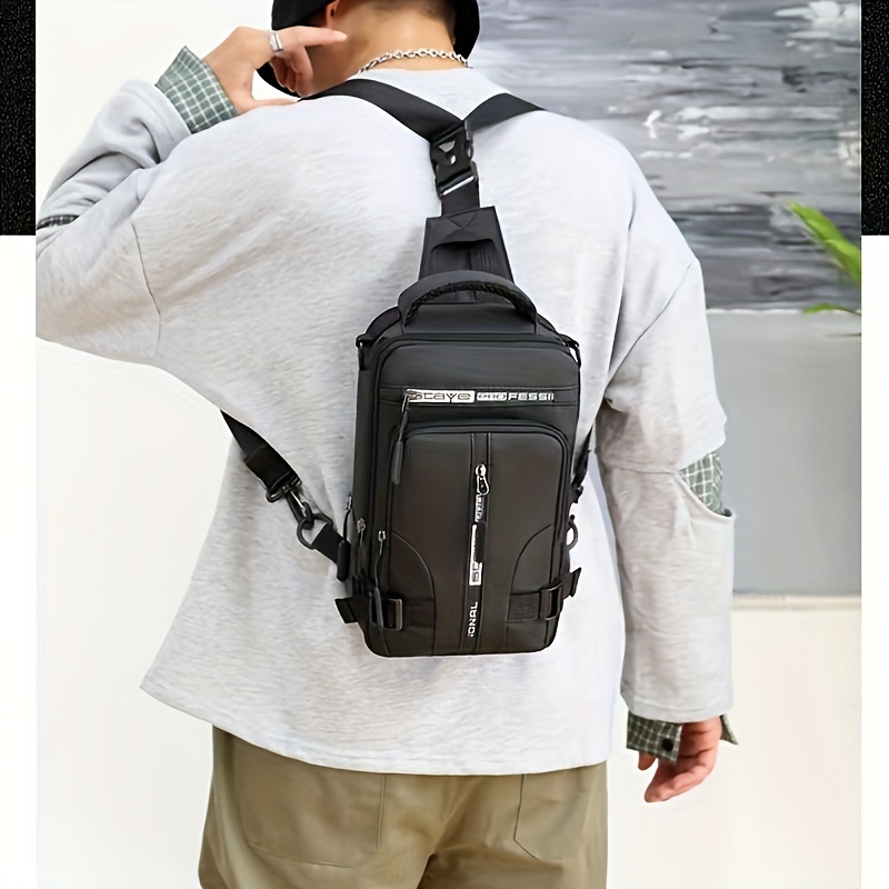 Men's Crossbody Chest Bag Large-capacity Multifunctional Small Checkered  Backpack For Travel Sport Camping - Temu