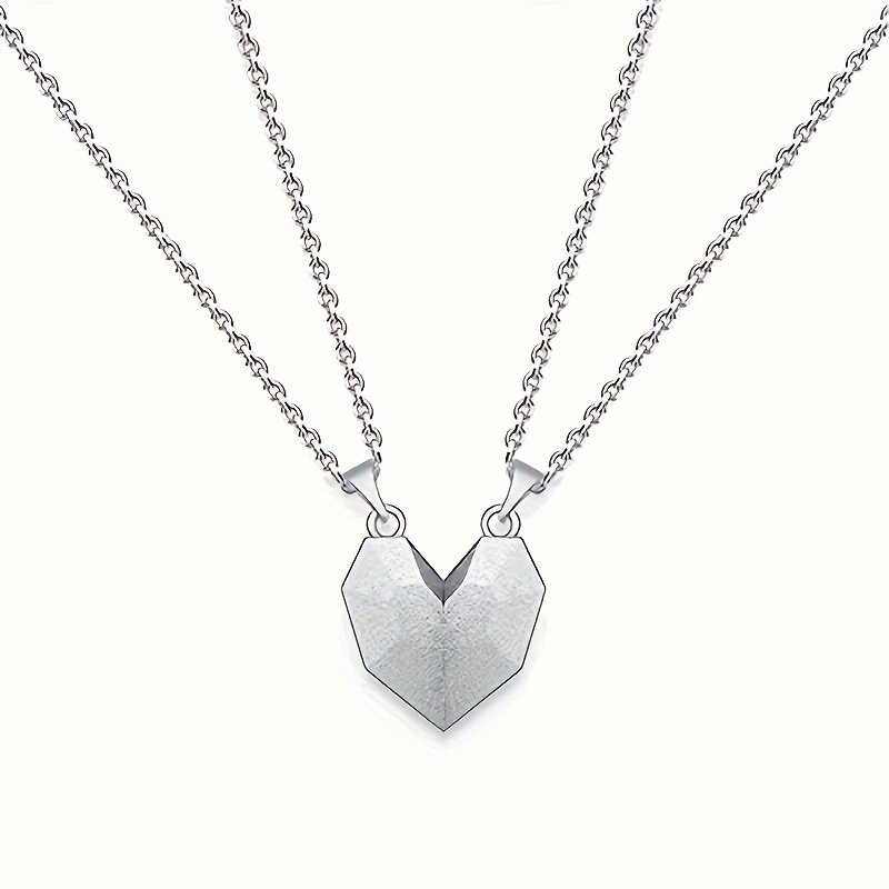 Magnetic Heart Pendant Necklace For Men trendy Geometric - Temu