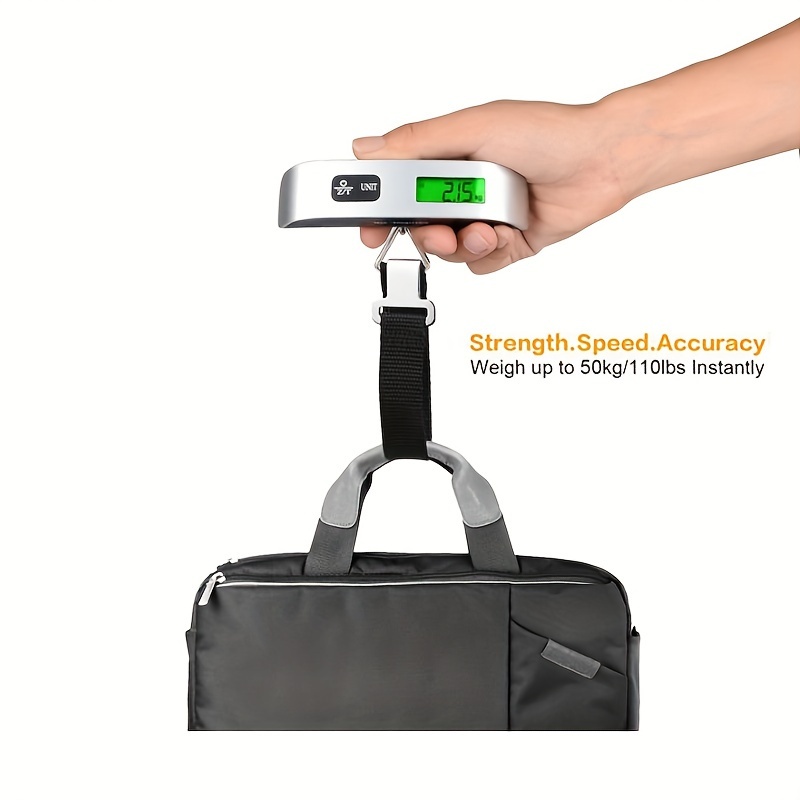 Portable Handheld Electronic Luggage Scale Digital LCD Backlight 110lb/50kg High Pressur Hanging Electronic Luggage Suitcase Travel Weighs Baggage Bag Weight Balance Tool