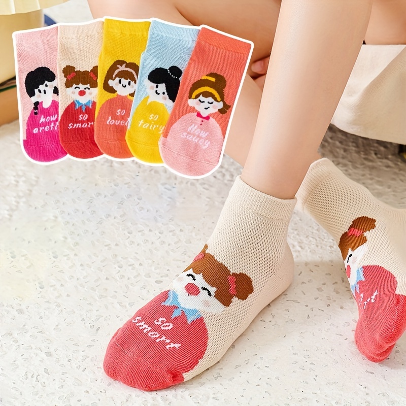 5 Pares De Calcetines Sin Hueso Lindos De Dibujos Animados Para Niñas,  Calcetines Cómodos Y Transpirables Para Todas Las Estaciones, Calcetines De  Moda Para Niños - Temu Spain