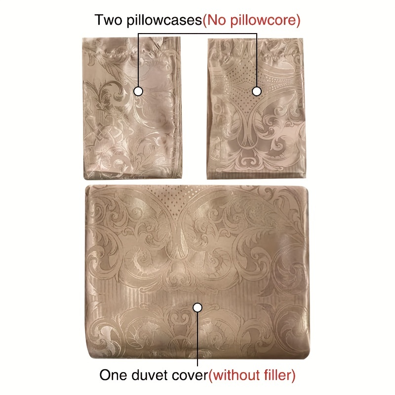 Luxurious European Satin Jacquard Duvet Cover Set Soft And - Temu