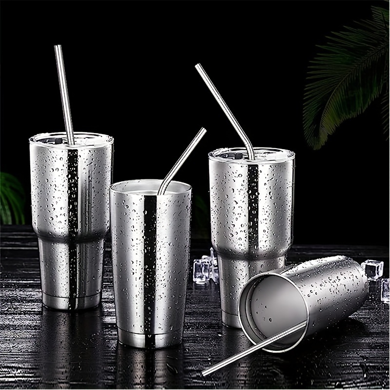 Reusable Stainless Steel Metal Straws With Case-long Drinking Straws For  And Tumblers /stanley Dishwasher Safe-2 Cleaning Brushes Included,bpa  Free(6straight Straws+6bent Straws+2cleaning Brushes+1case) - Temu