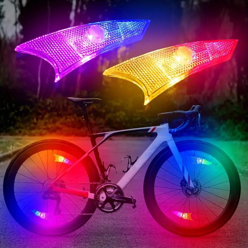 2 Uds Luces Rueda Bicicleta Montar Noche Luces Led - Temu