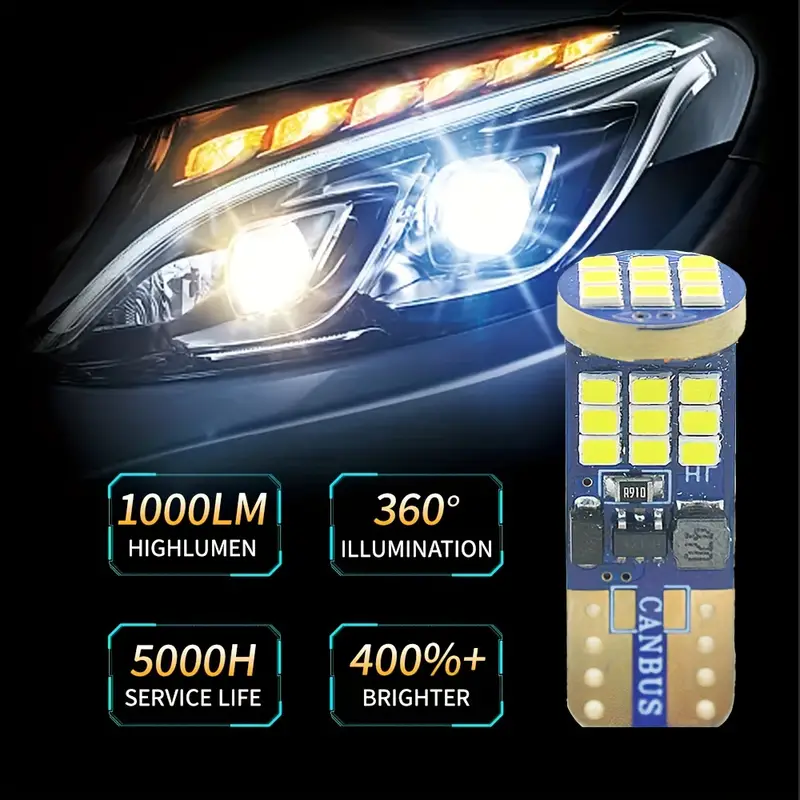10pcs W5W T10 Led Bulbs Canbus 2016 27SMD 6000K 168 194 Led 5w5 Car  Interior Dome Reading License Plate Reading Lamp