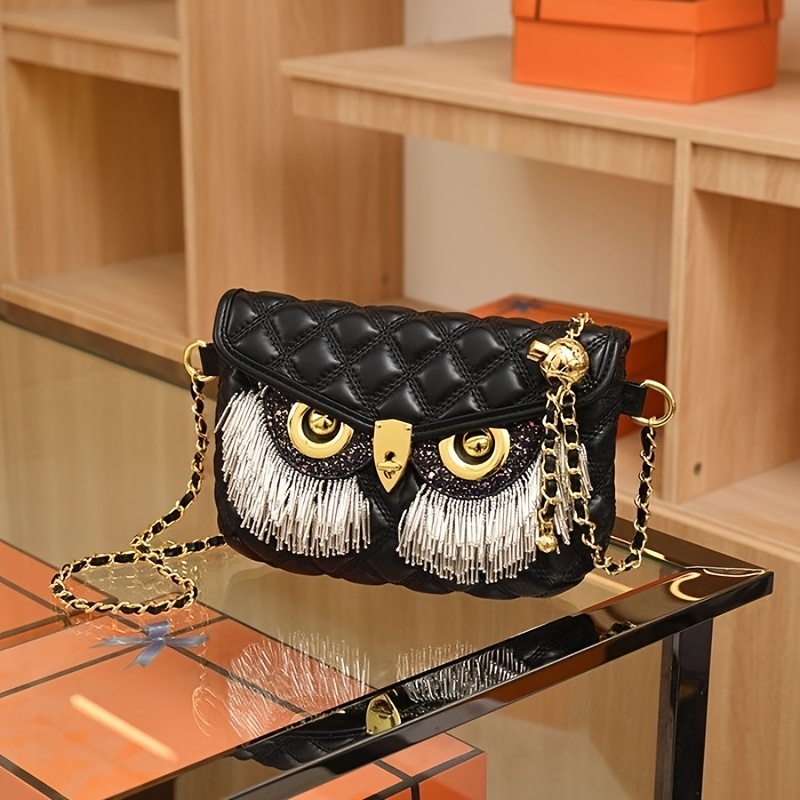 1pc Fashionable Owl Shaped Coin Purse Keychain, Trendy Personality Keyring  Pendant