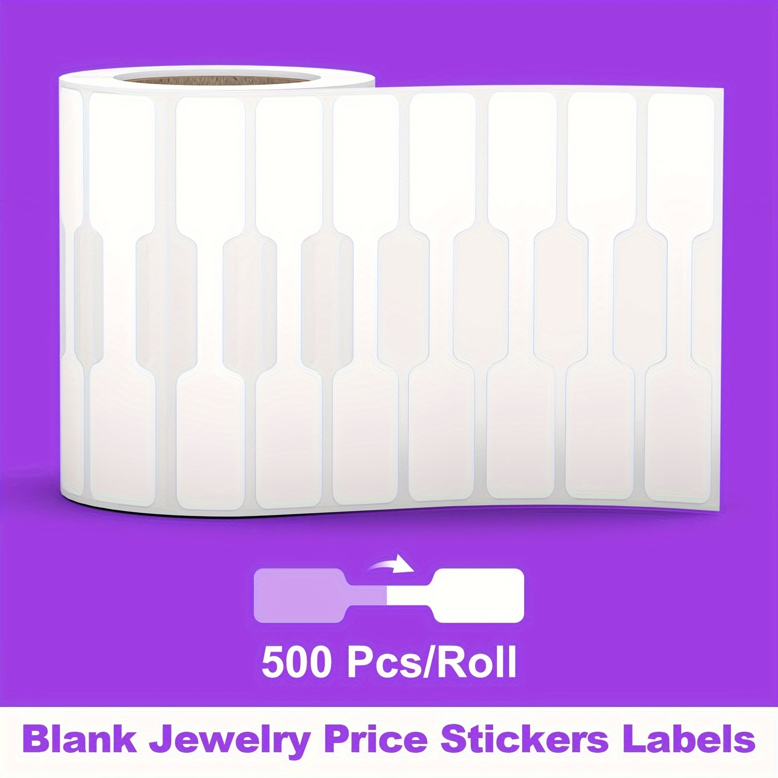 500Pcs Jewelry Price Tags Jewelry Tags Self Adhesive White Price Tags for  Necklace Earring Bracelet Ring