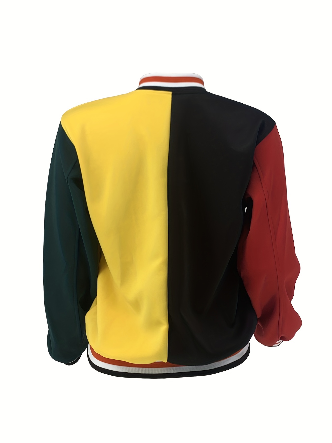 Color-block Baseball Jacket - Yellow/A - Ladies