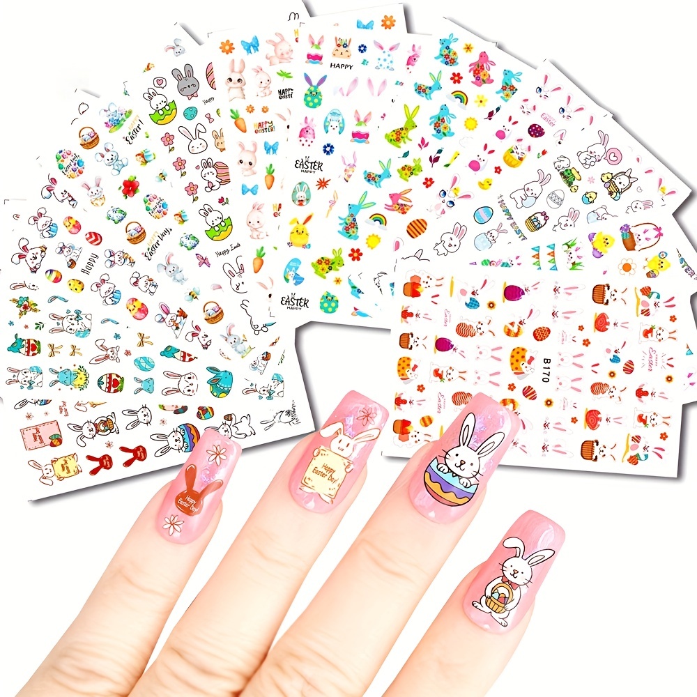 Cute Cartoon Nail Art Stickers Cartoon Nail Decals 3D Self Adhesive Nail  Art Supplies Cute Nail Decoration Charms Cartoon Designer Nail Stickers for