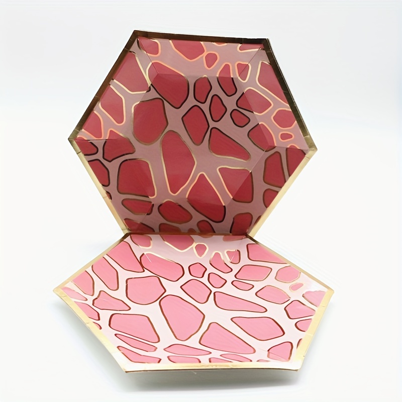 10 Platos Papel Hexagonales Desechables Elegantes - Temu