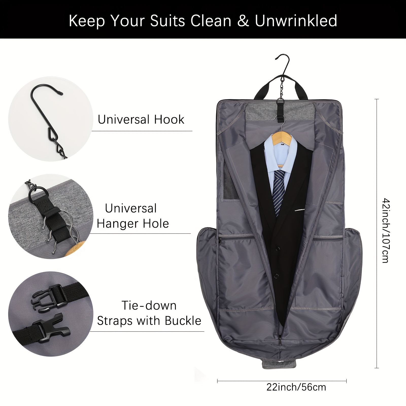 Suit Luggage Garment Bag Suit Carry On Bag Hanging Suitcase - Temu