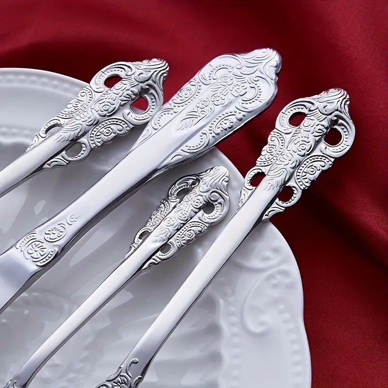 Set de cubiertos 60 Pzas cubertería en acero inoxidable tenedor cuchillo  cuchara : : Hogar y cocina