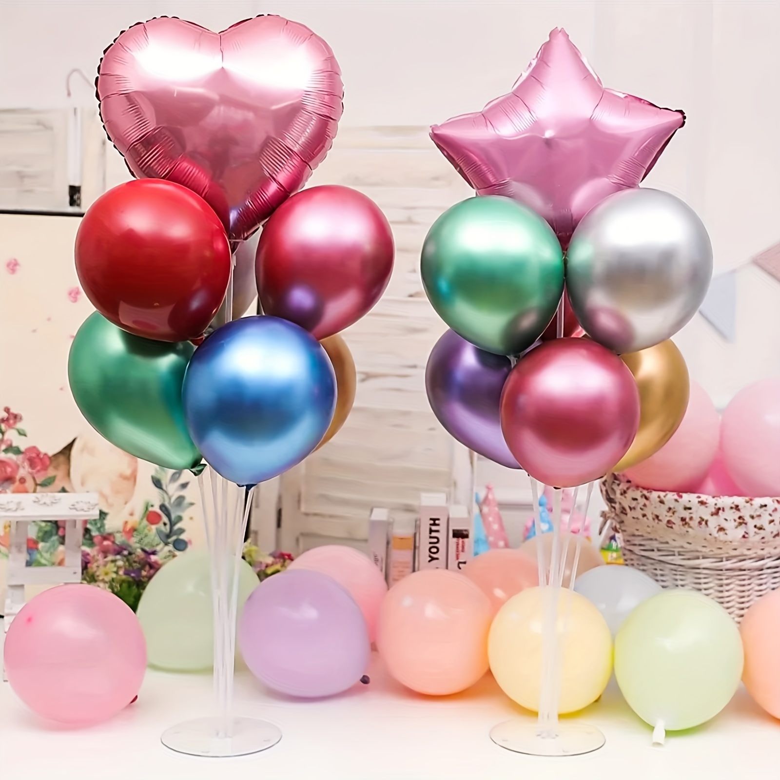 2 sets 70cm Puesto de globos Soporte columna para boda de fiesta de  cumpleaños mesa habitación central Decoración de fiesta de ducha de bebé, Moda de Mujer
