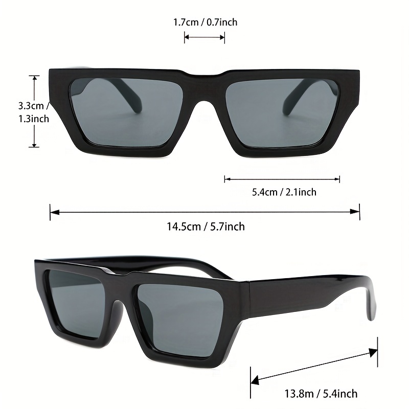 Men's Square Small Frame Sunglasses with Anti-Stress Case