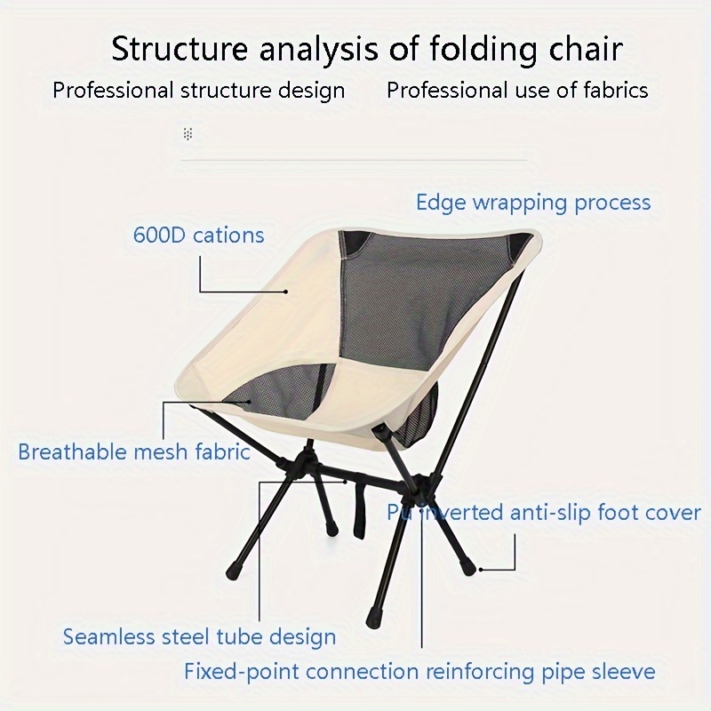 1pc Sedia Pieghevole Portatile Campeggio, Escursionismo E Pesca Allaperto - Sport  E Tempo Libero - Temu Italy