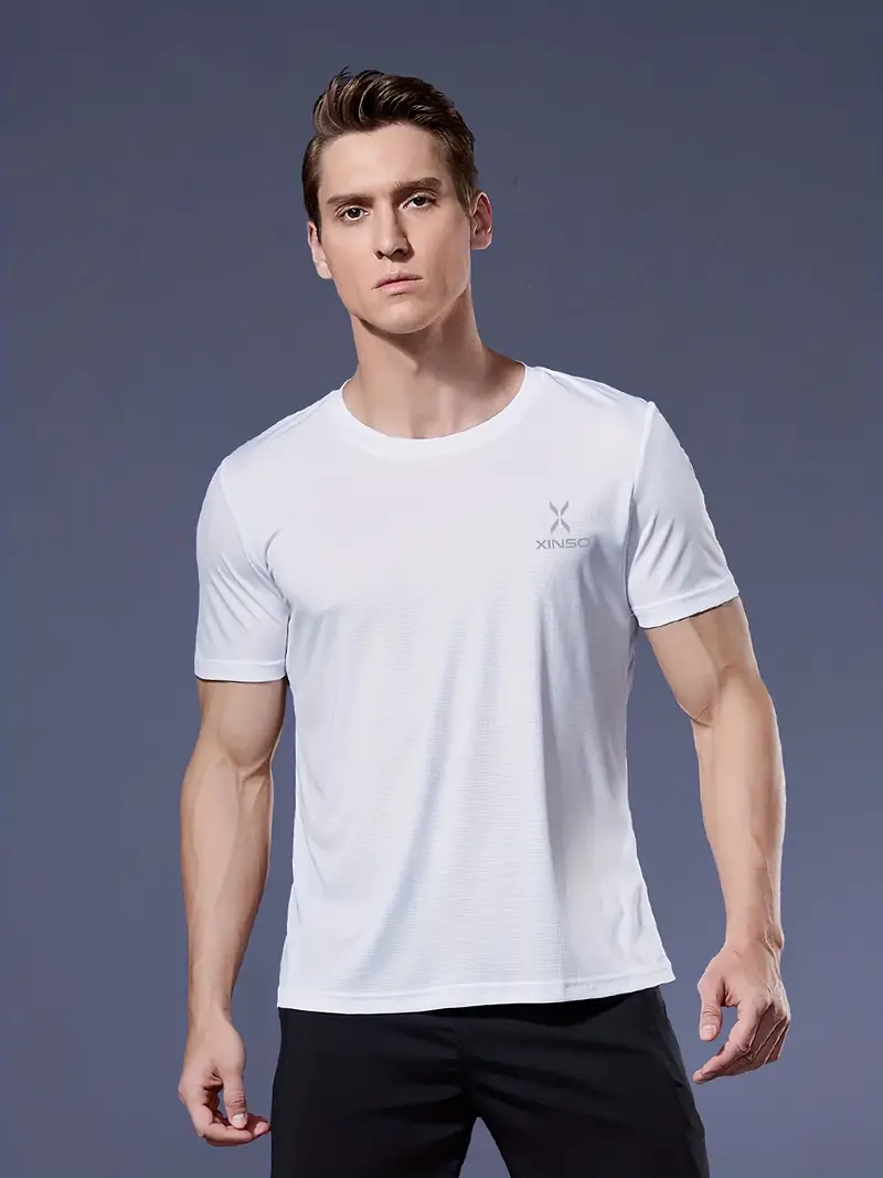 Men's Solid Color Ultralight Quick Dry Sport T shirt - Temu