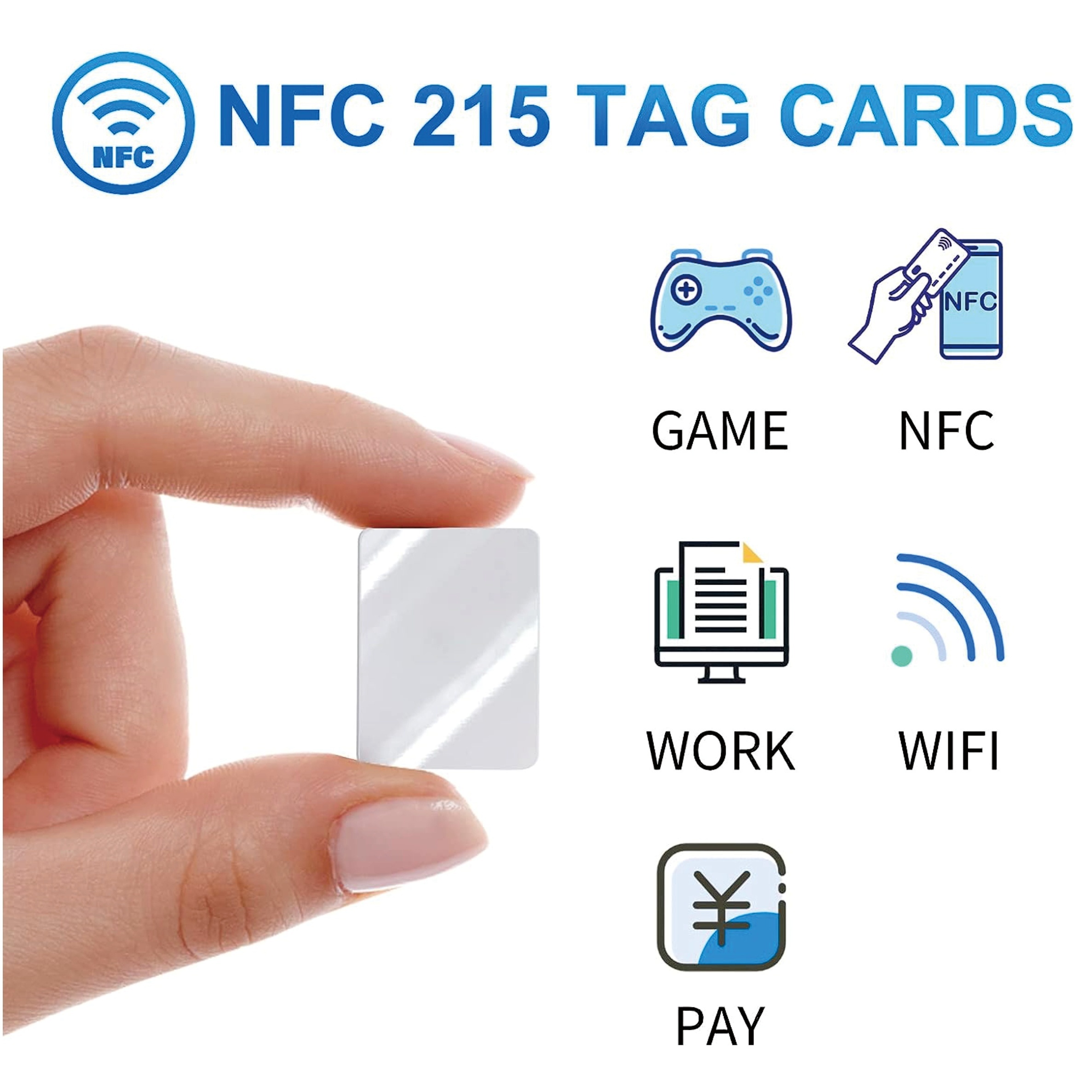 K LAKEY 40pcs NFC Cards Blank NFC Tags NTAG215 NFC Card White NFC 215 Tags  504