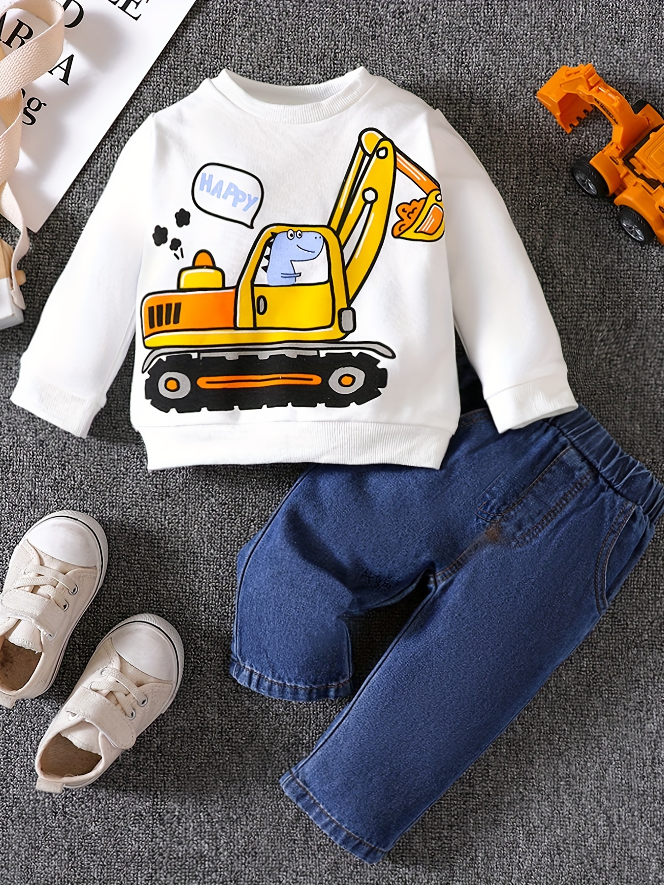 European And American Style Autumn Boys Infant Cute Cartoon Print