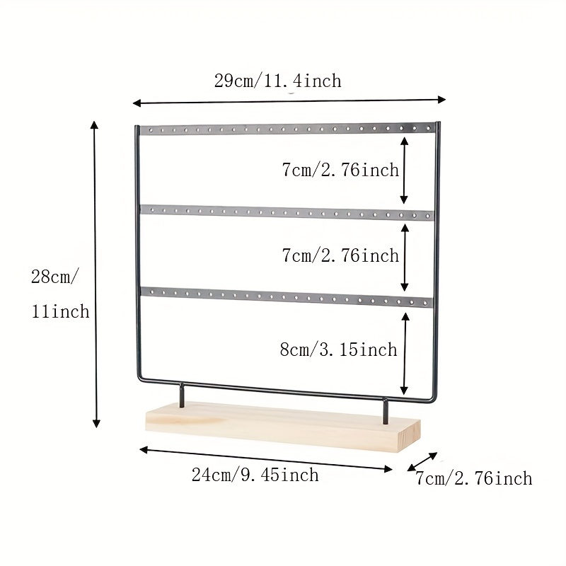 Metal 3 Tier Earrings Organizer Display Stand