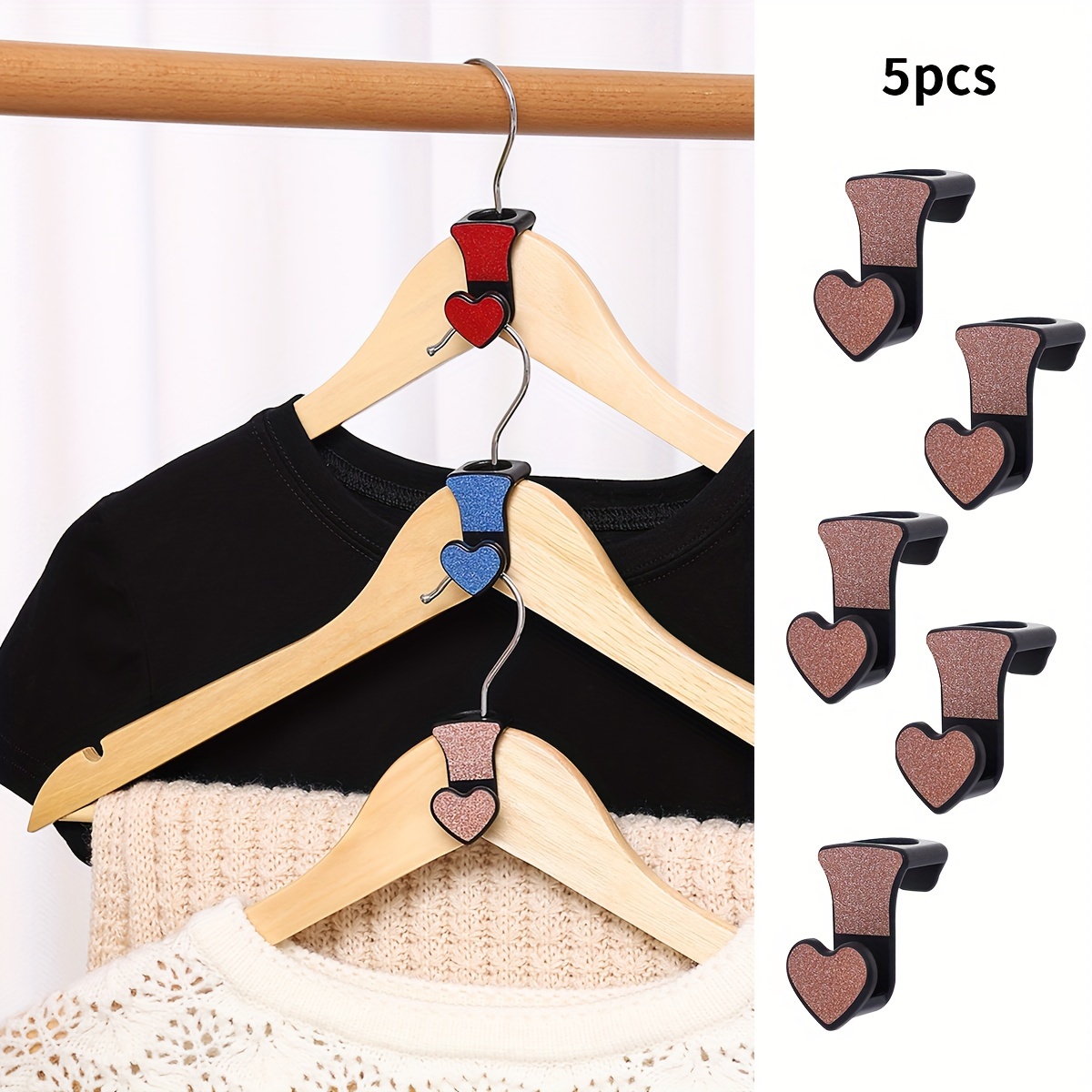 1pc Plastic Coat Hanger Heavy Duty Glitter Powder Design Clothes