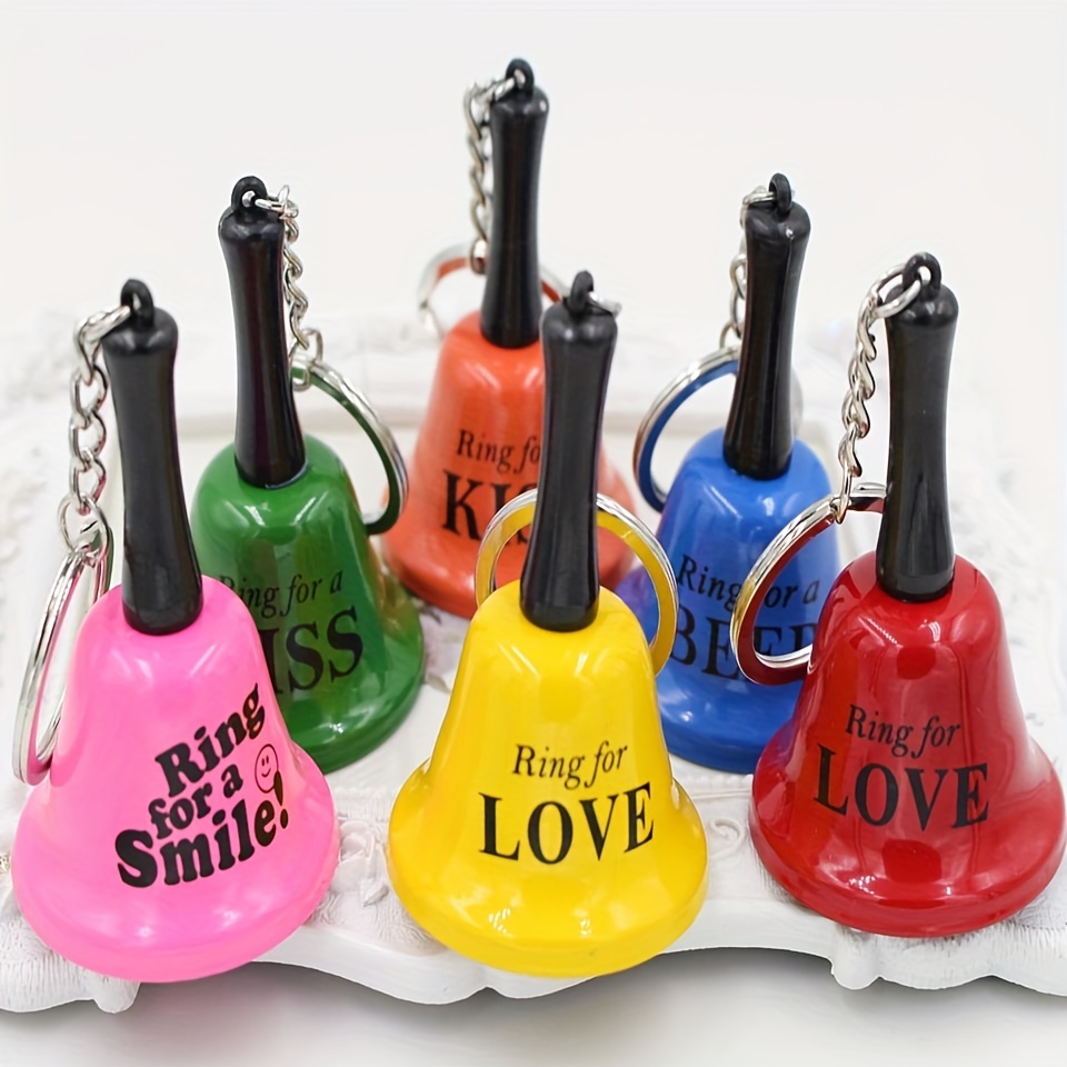 Santa Claus Jingle Bells metal Hand Bells Keychain Ring A - Temu