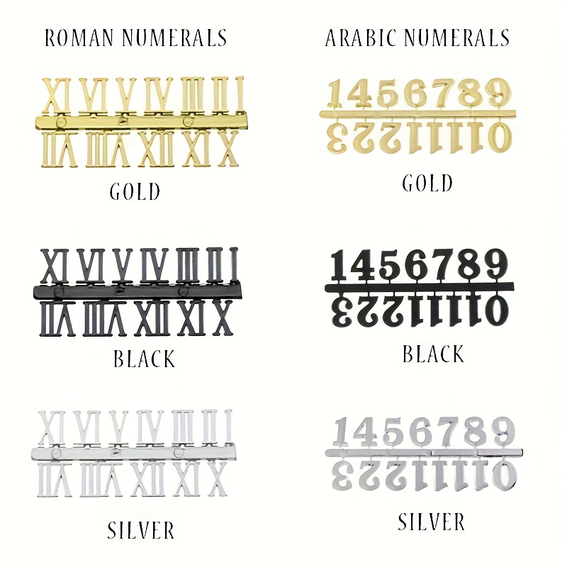 1 Set Orologio Parete Numeri Romani Arabi Quadrante - Temu Italy