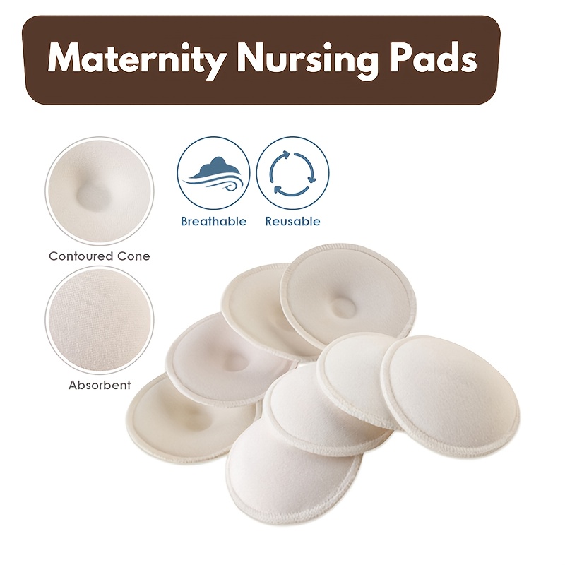 HappyFlute 6pcs/Set Solid Organic Reusable Breast Pads Washable Super  Absorbency Reusable Bamboo Nursing Pads With Laundry Bag