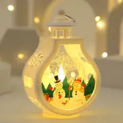 1pc christmas decoration glowing night light pendant candle holder window ornaments desktop decorative light details 6