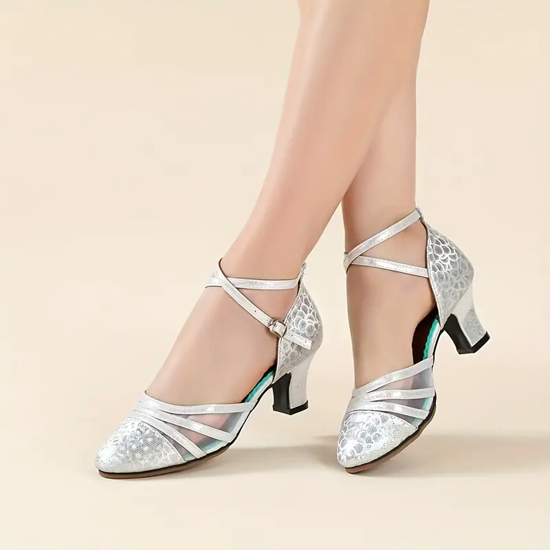 Zapatos Baile Latino Elegantes Mujer Zapatos Baile Moderno - Temu