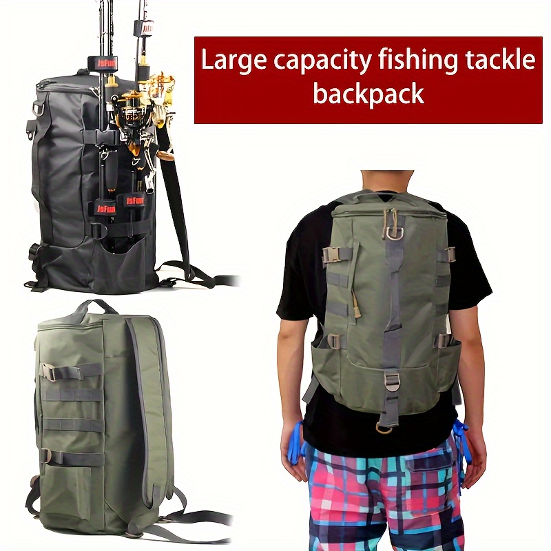  Pannow Cylindrical Fishing Tackle Backpack, Large Capacity  Polyester Fishing Bags Backpack with Rod Holder, Multifunctional Fishing  Gear Bag, Black,45 * 12 * 11cm : Sports & Outdoors