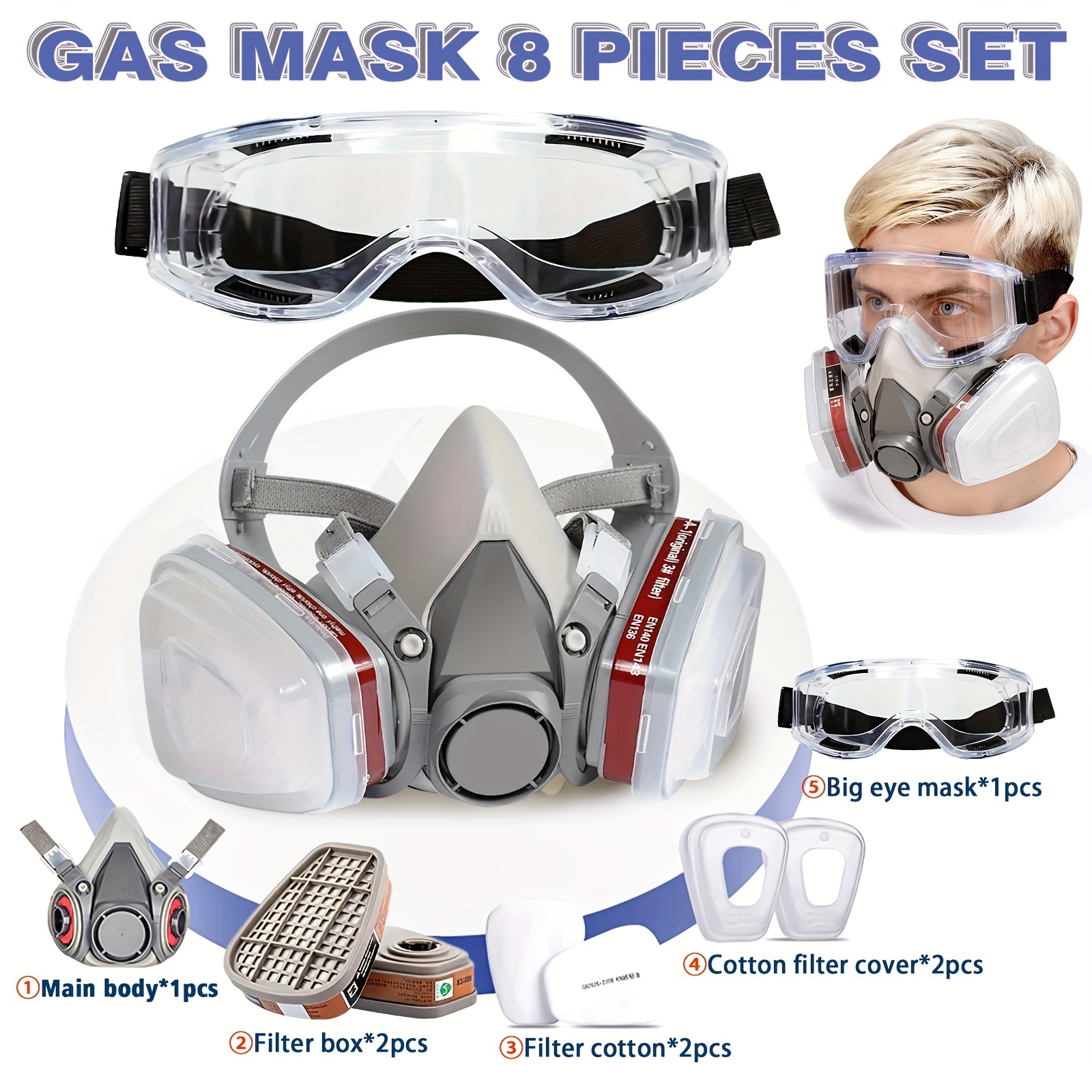 3M 7502 Masque chimique respirateur de protection industriel peinture  Bricolage