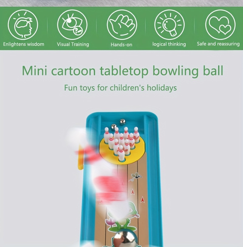 mini tabletop bowling stress relieving game set tabletop bowling games parent child toys details 1