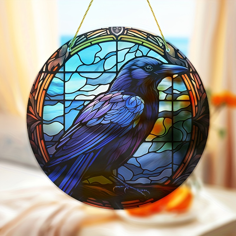 Blue Bird Stained Glass Suncatcher, Window Hangings, Indoor