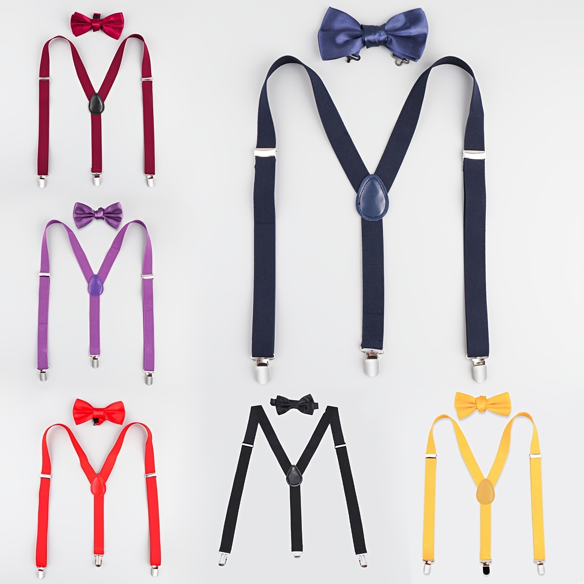 Wedding Accessories Suspenders, Adjustable Bow Tie, Suspender Bow Tie