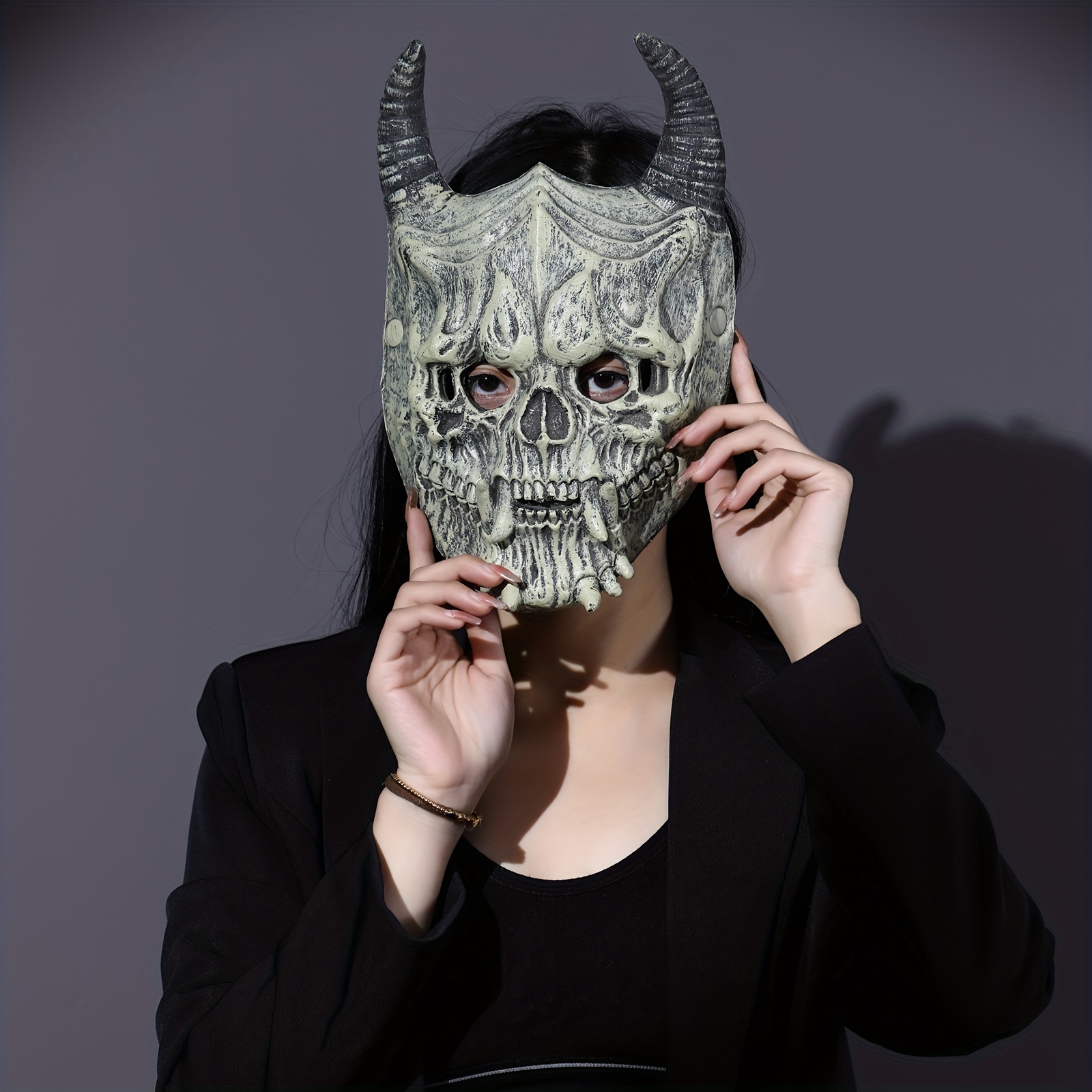 Halloween Children's Mask Led Light Mask Gesture Face Change - Temu