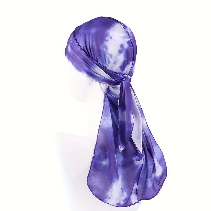 Tie Dyed Thick Silky Durag Floral Print Wave Cap
