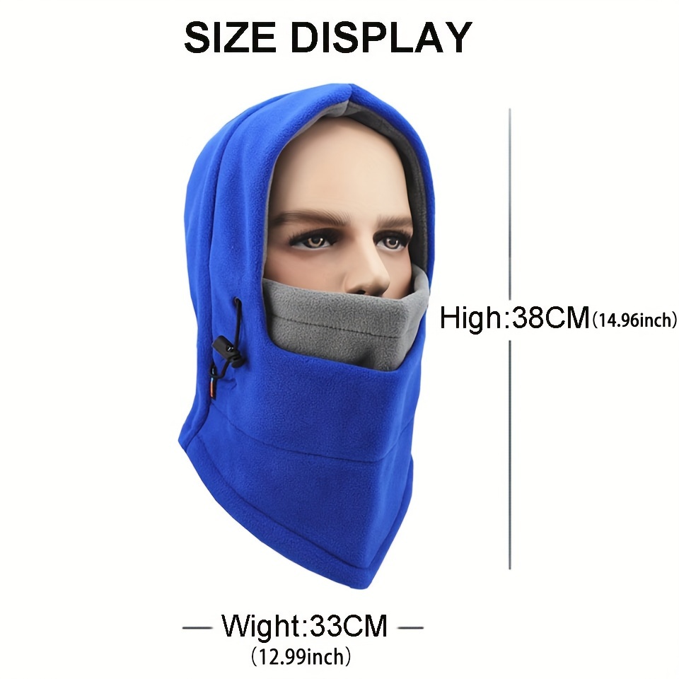 Cagoule Polaire Bleu 1 Cache Cou Chapeau Réglable Écharpe