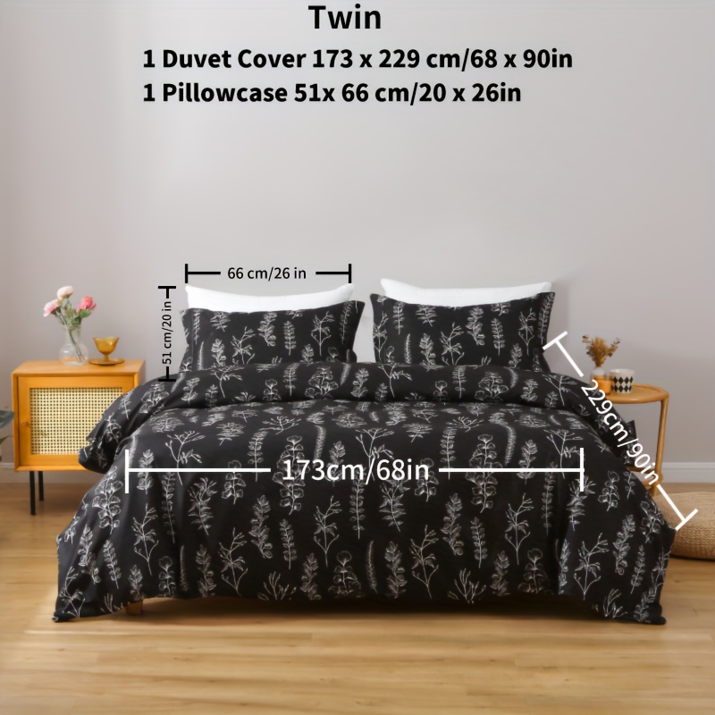 2 3pcs Duvet Cover Set Soft Microfiber Bedding Plant Flowers - Temu ...