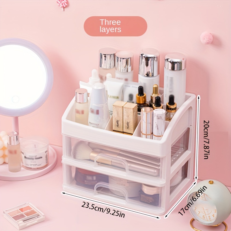 Make Up Cosmetic Storage Box Organizer Clear Acrylic 2 Layer