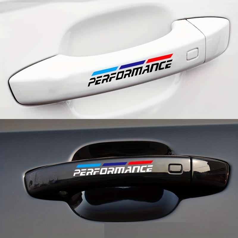 4pcs BMW Performance Car Sticker - Add Some Fun to Your Car's Exterior with  These Door Handle Stickers!