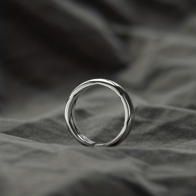 Men's Retro Wave Ring Adjustable Opening Ring