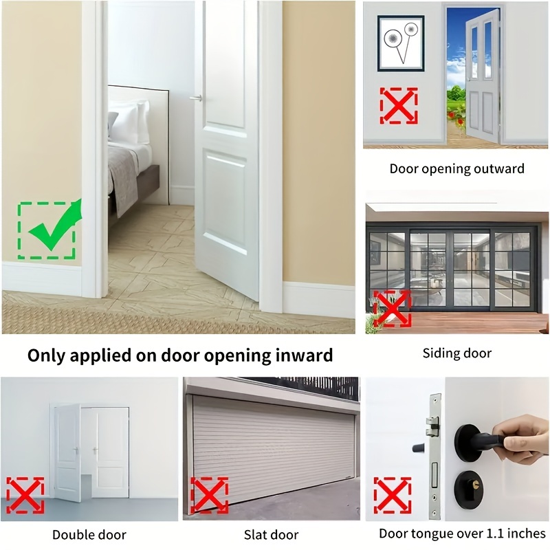 Portable Door Lock Extra Lock for Home Security & Privacy