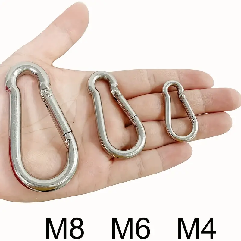 Small Carabiner Clip Stainless Steel Spring Snap Hook For - Temu