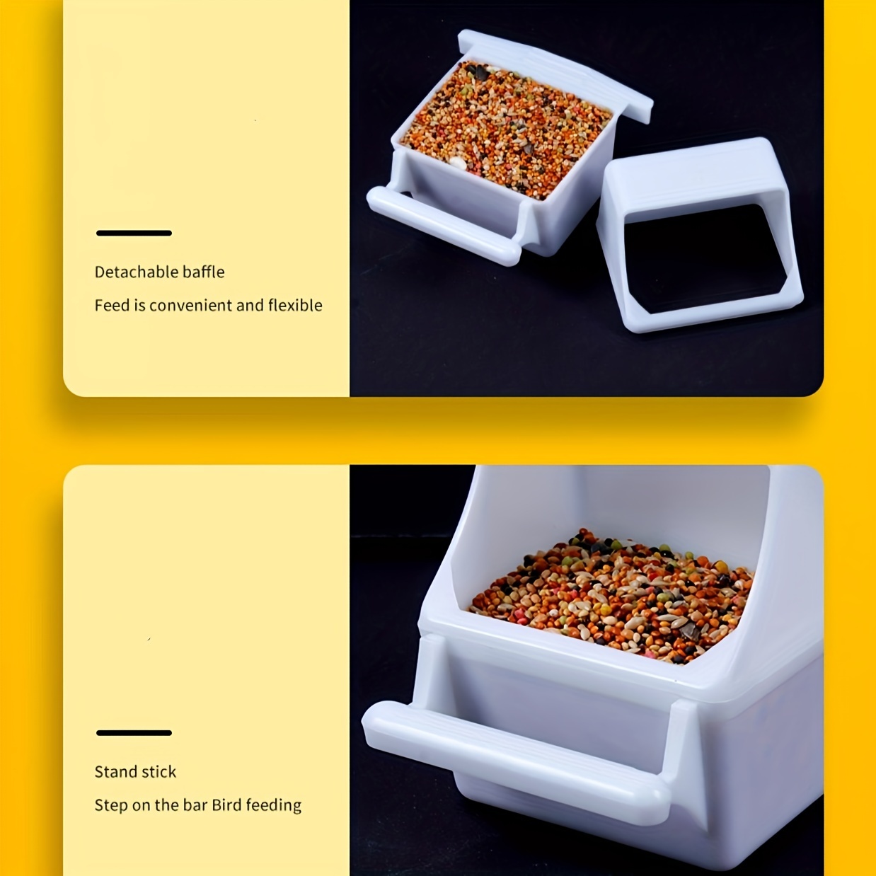Wall Mounted Parrot Feeder Solid Bowl for Easy Feeding